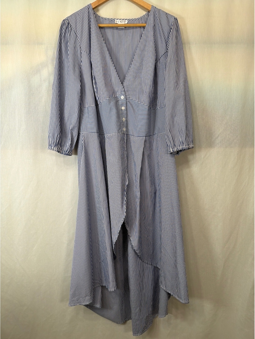 Venus Blue and White Striped Dress Women's Size 18